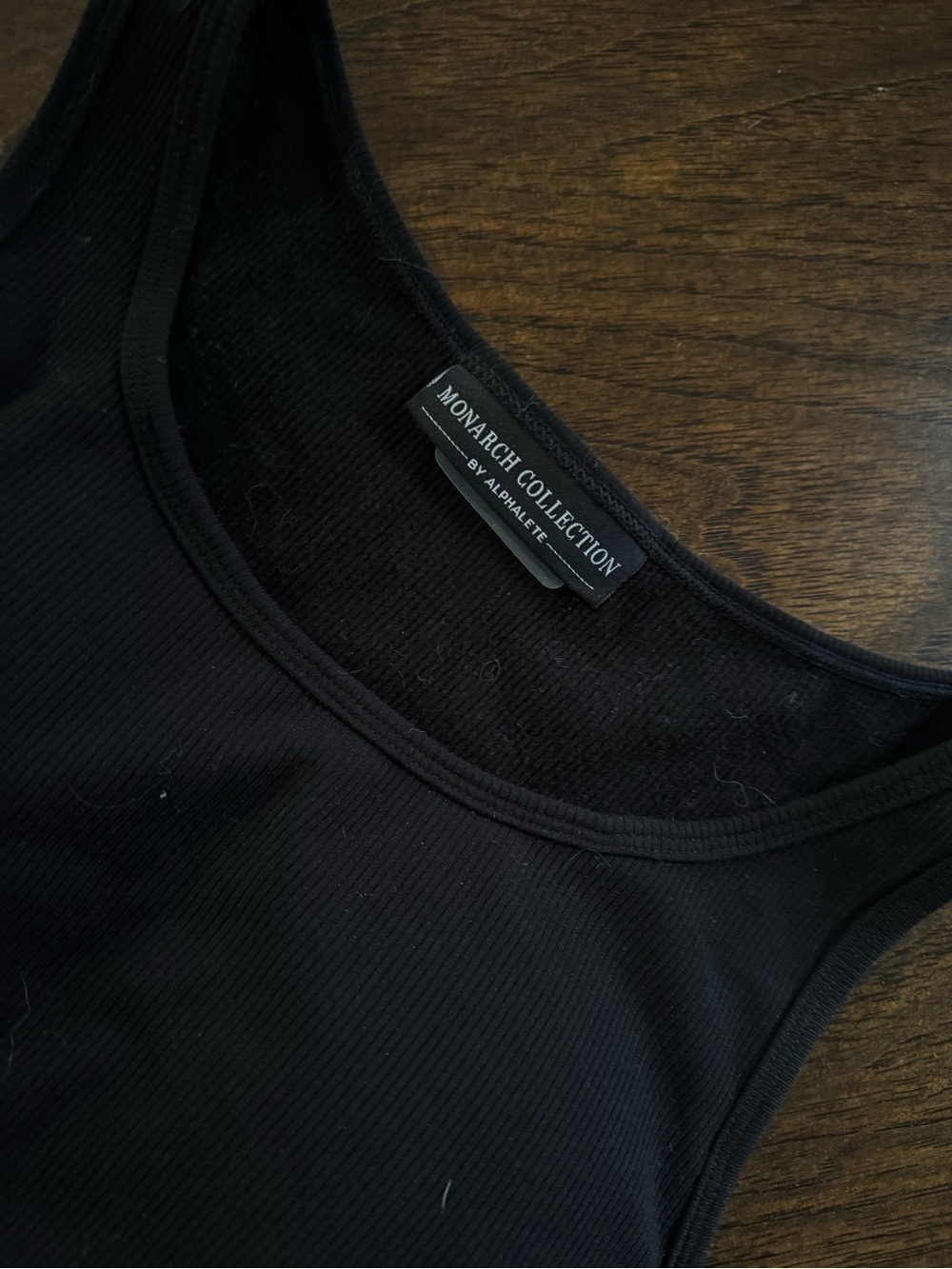 Alphalete Asymmetrical Black Ribbed Scoop Neck Bodysuit - Picture 2 of 4